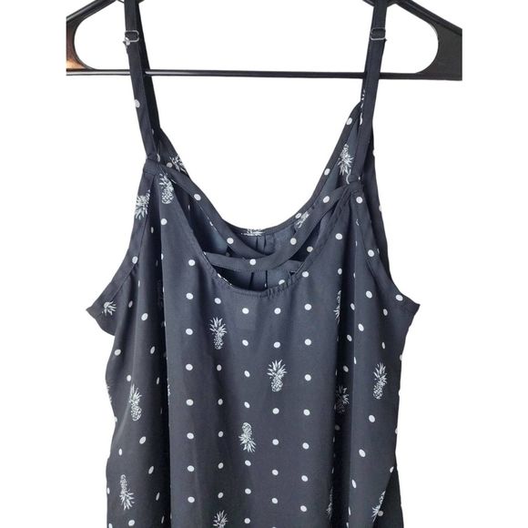 Torrid Pineapple Print Georgette Cross-Cross Back Tank Top Women’s Size 0 Large - Picture 3 of 6